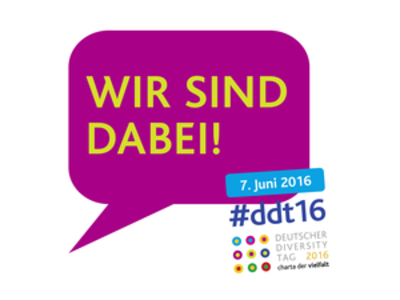 Wir sind dabei! 7. Juni 2016, #ddt16, Deutscher Diversity Tag 2016, Charta der Vielfalt